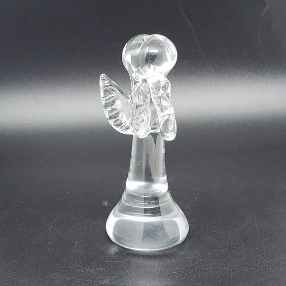 VTG MCM Crystal Angel Figure Paperweight Signed Jon 76 5.75" - Picture 5 of 13